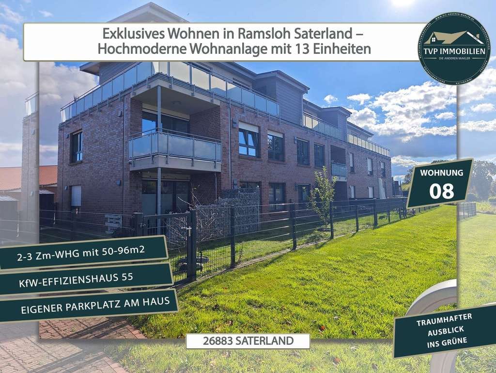 Immobilie in Saterland - 🏡 Kapitalanlage o. Eigenheim? Exklusive 2 Zi.-Whg. in moderner Wohnanlage + Top-Ausstattung (WH8) - Bild 0