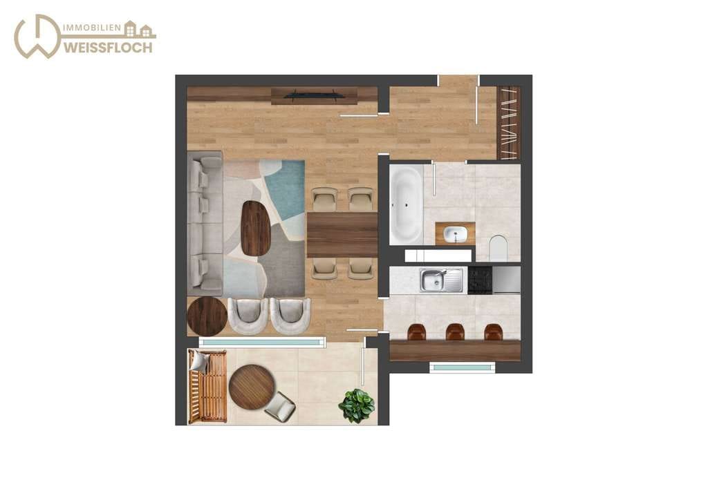 Immobilie in Taunusstein - Appartment mit Loggia und Stellplatz in ruhiger Lage von Taunusstein-Hahn - Bild 1