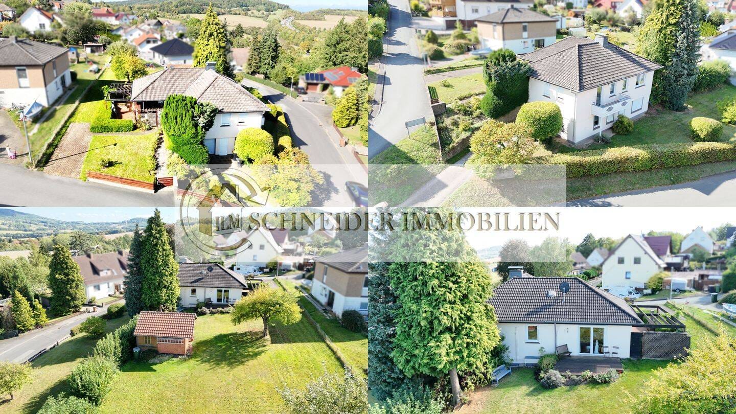 Immobilie in Zierenberg - Gepflegtes EFH im Bungalow- Stil mit Keller & schönen Garten, Garage, Balkon, Terrasse - Bild 0