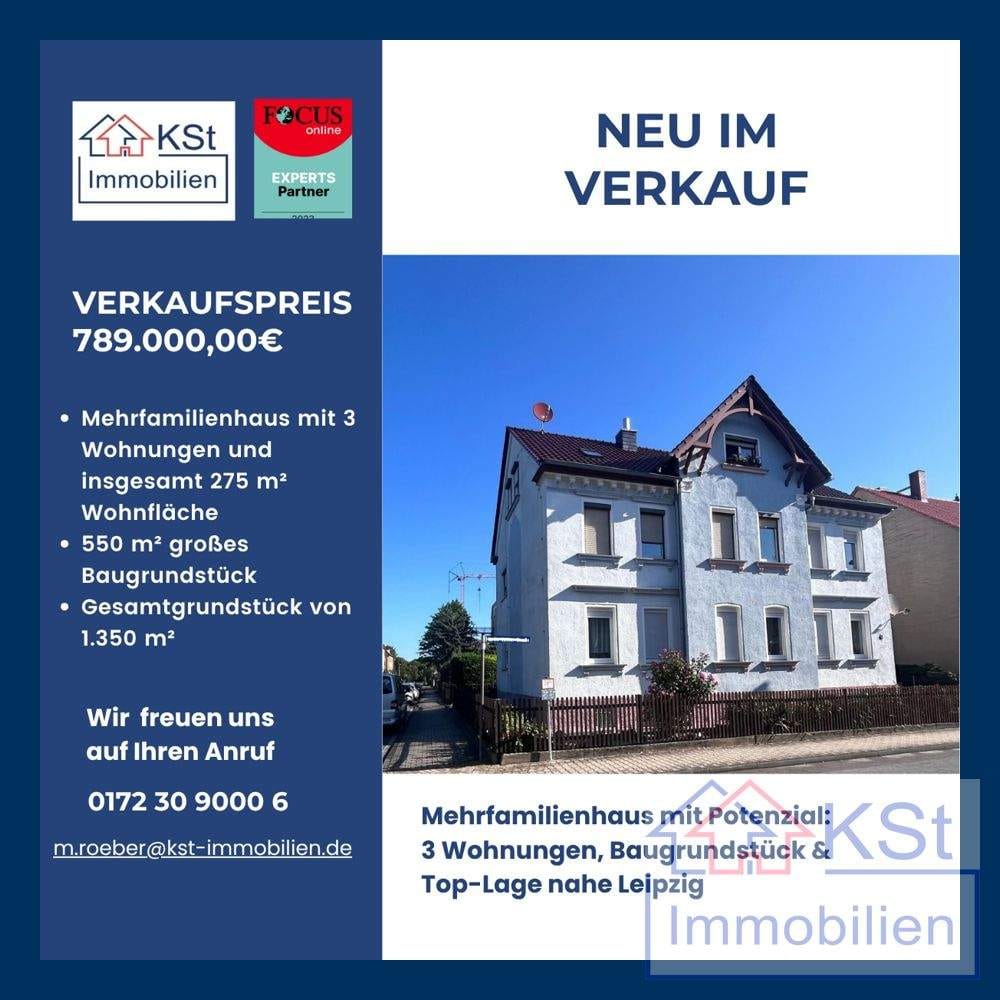 Immobilie in Böhlen - 3-Familienhaus mit Baugrundstück - perfekt für Familien, Kreative und Freiberufler. - Bild 0