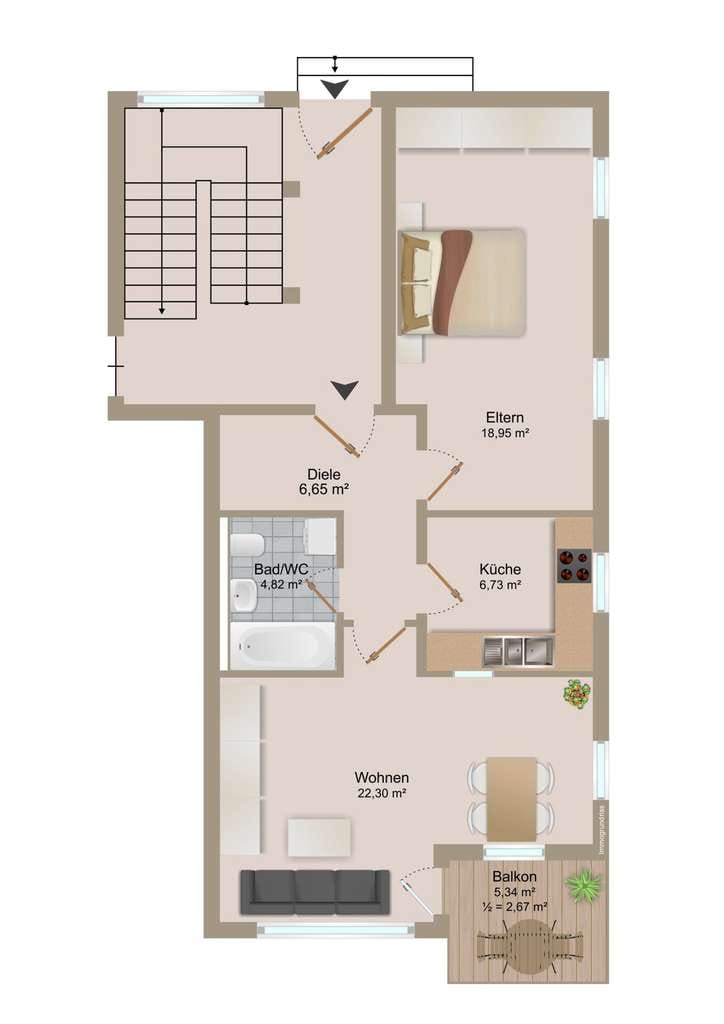 Immobilie in Neuötting - Vermietete Erdgeschosswohnung im 7-Villen-Garten - Bild 2