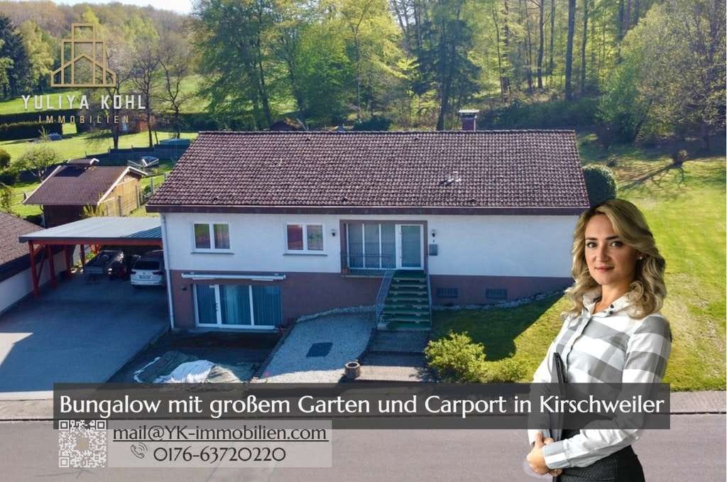 Immobilie in Kirschweiler - Bungalow mit großem Grundstück, Kamin und viel Platz zum Wohlfühlen in Kirschweiler - Bild 0