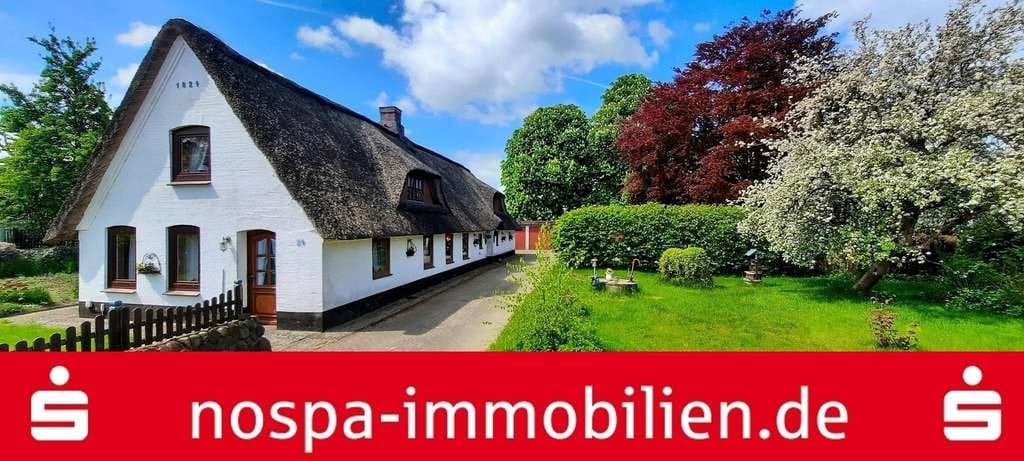 Immobilie in Treia - Historische Reetdachkate auf einem über 3.300 m² großem Grundstück mit Bauplatzpotential! - Bild 0