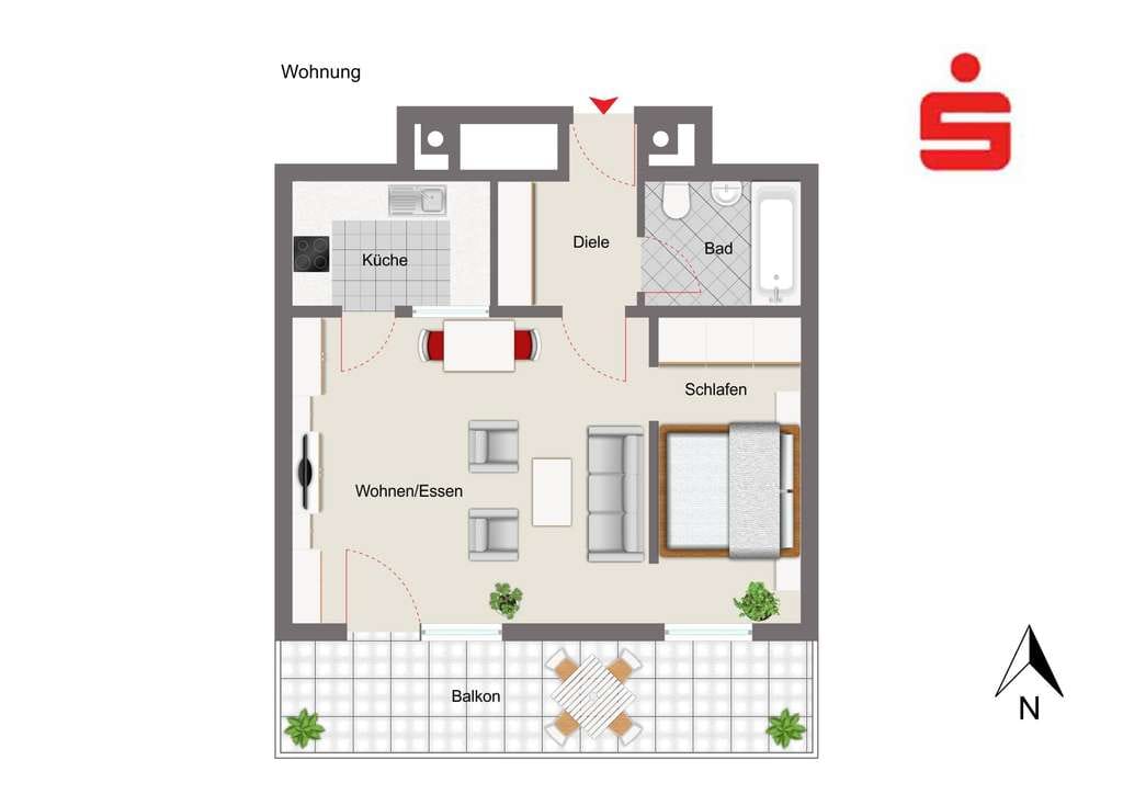 Immobilie in Nandlstadt - gepflegte 2-Zimmer-Wohnung in Nandlstadt - Bild 2