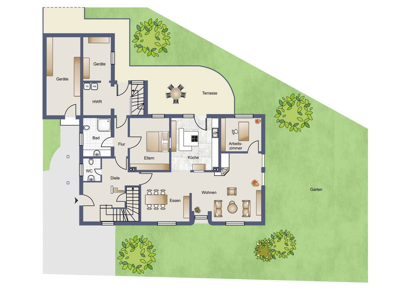 Immobilie in Ohne - IMMOBILIEN GUMNIOR präsentiert: Modernes Einfamilienhaus im Landhausstil mit großem Nebengebäude/Jagdzimmer - Bild 1