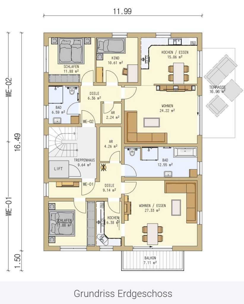 Immobilie in Büchlberg - Neubau-Erstbezug - hochwertige 2-Zimmer-Wohnung in Büchlberg im Bayerischen Wald - Bild 4
