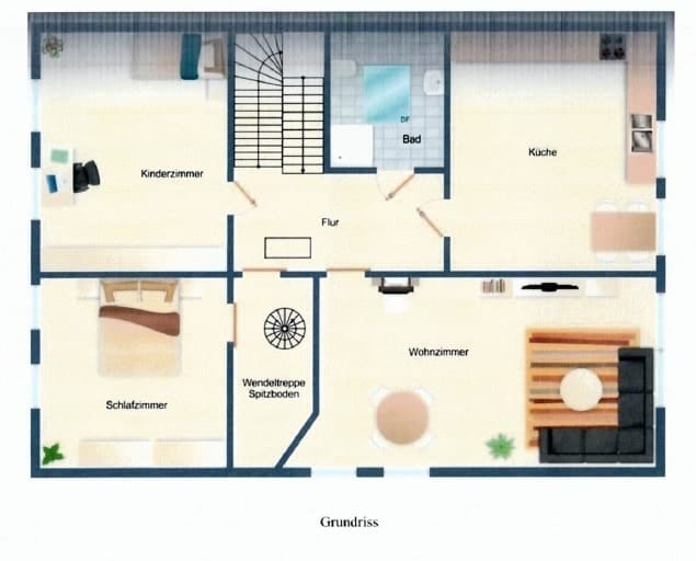 Immobilie in Kriebitzsch - Moderne 3-Raumwohnung mit Küche - Bild 2