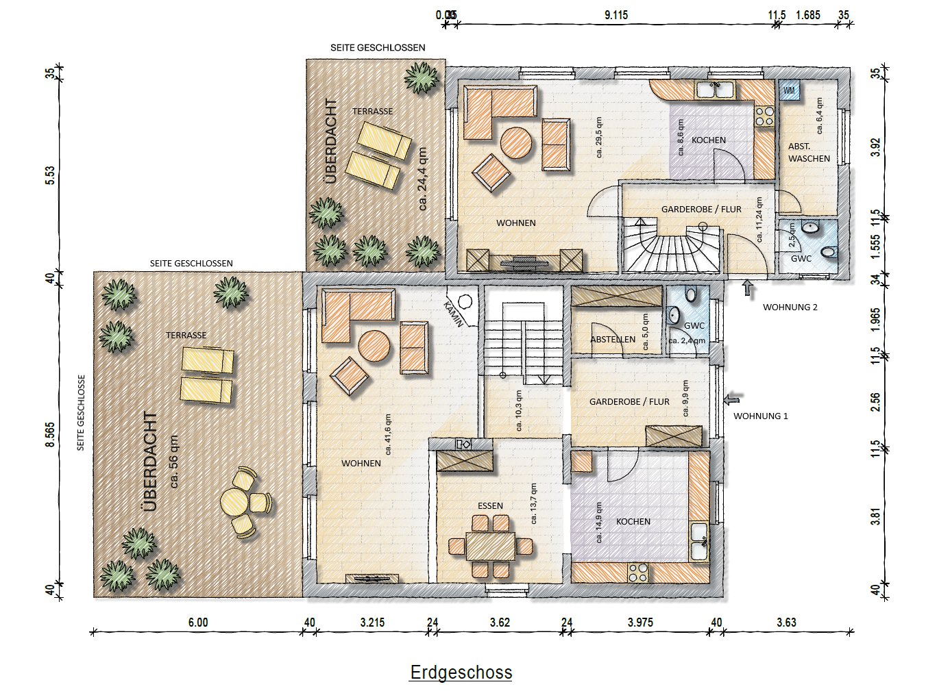 Immobilie in Neetze - Zweifamilienhaus mit Doppelhauscharakter – 294 m² Wohnfläche – 1.068 m² Eigentumsgrundstück in 21398 Neetze - Bild 3