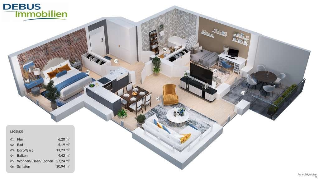 Immobilie in Idstein - Moderne 3 ZKB Balkon Eigentumswohnung als Kapitalanlage oder Selbstnutzung in Idstein - Bild 2