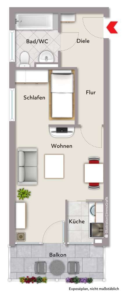 Immobilie in Erlangen - 1-Zi.-Apartment in ER-Bruck...Kapitalanlage mit guter Rendite - Bild 1