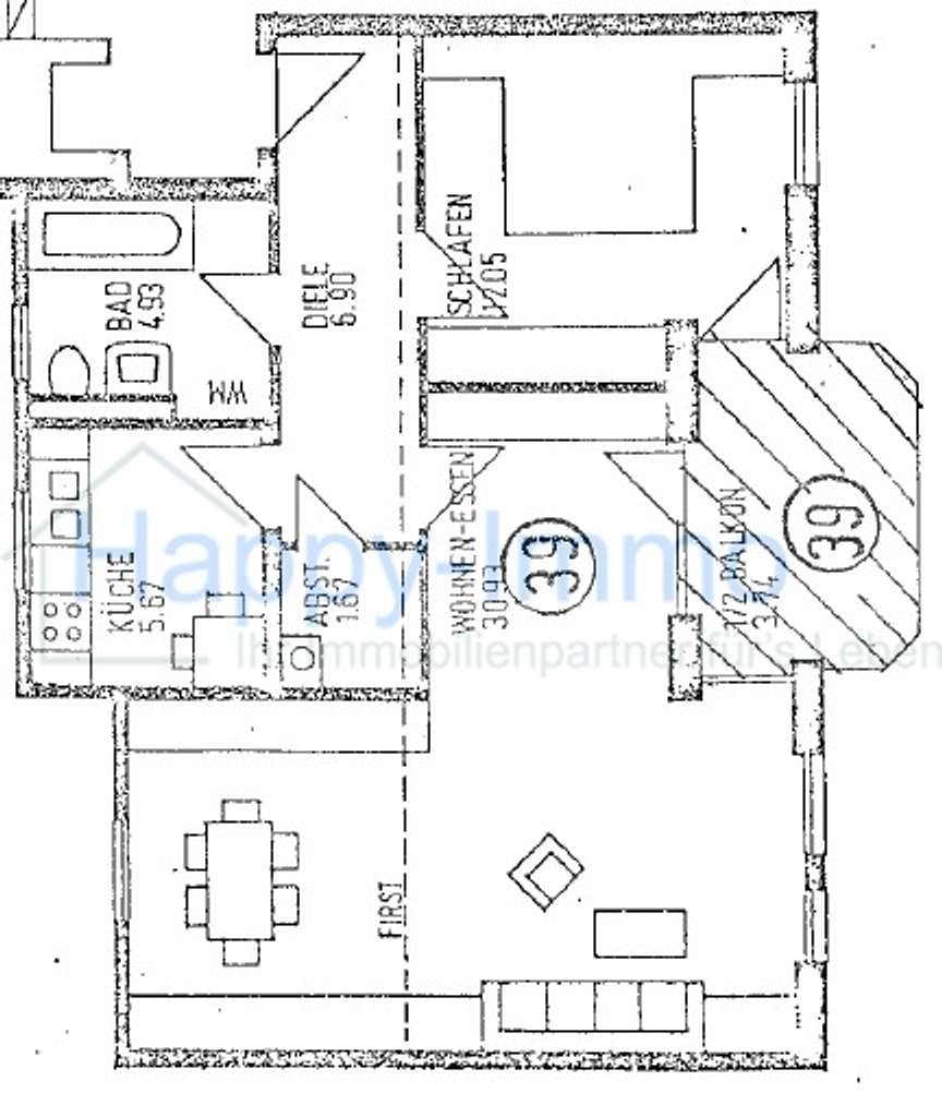 Immobilie in Taufkirchen - 2-Zimmer-Dachgeschoß-Wohnung im 3. OG / Duplex TG / Vermietet - Bild 3