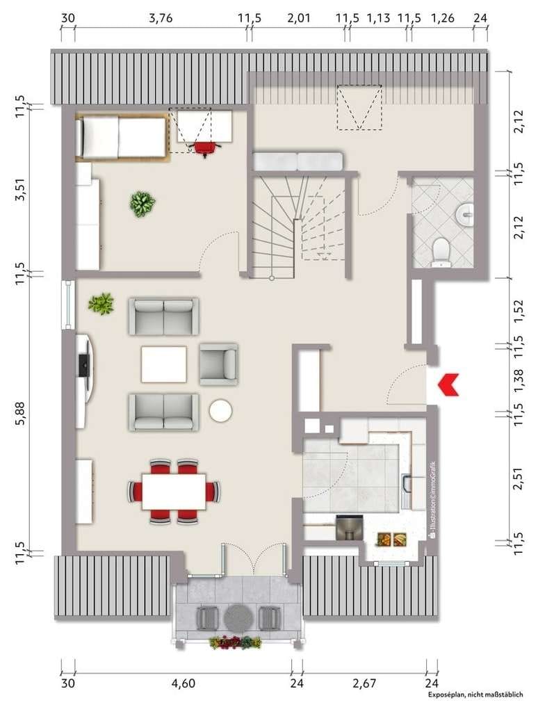 Immobilie in Oberriexingen - Sonnige Maisonette-Wohnung im Herzen von Oberriexingen - Bild 1