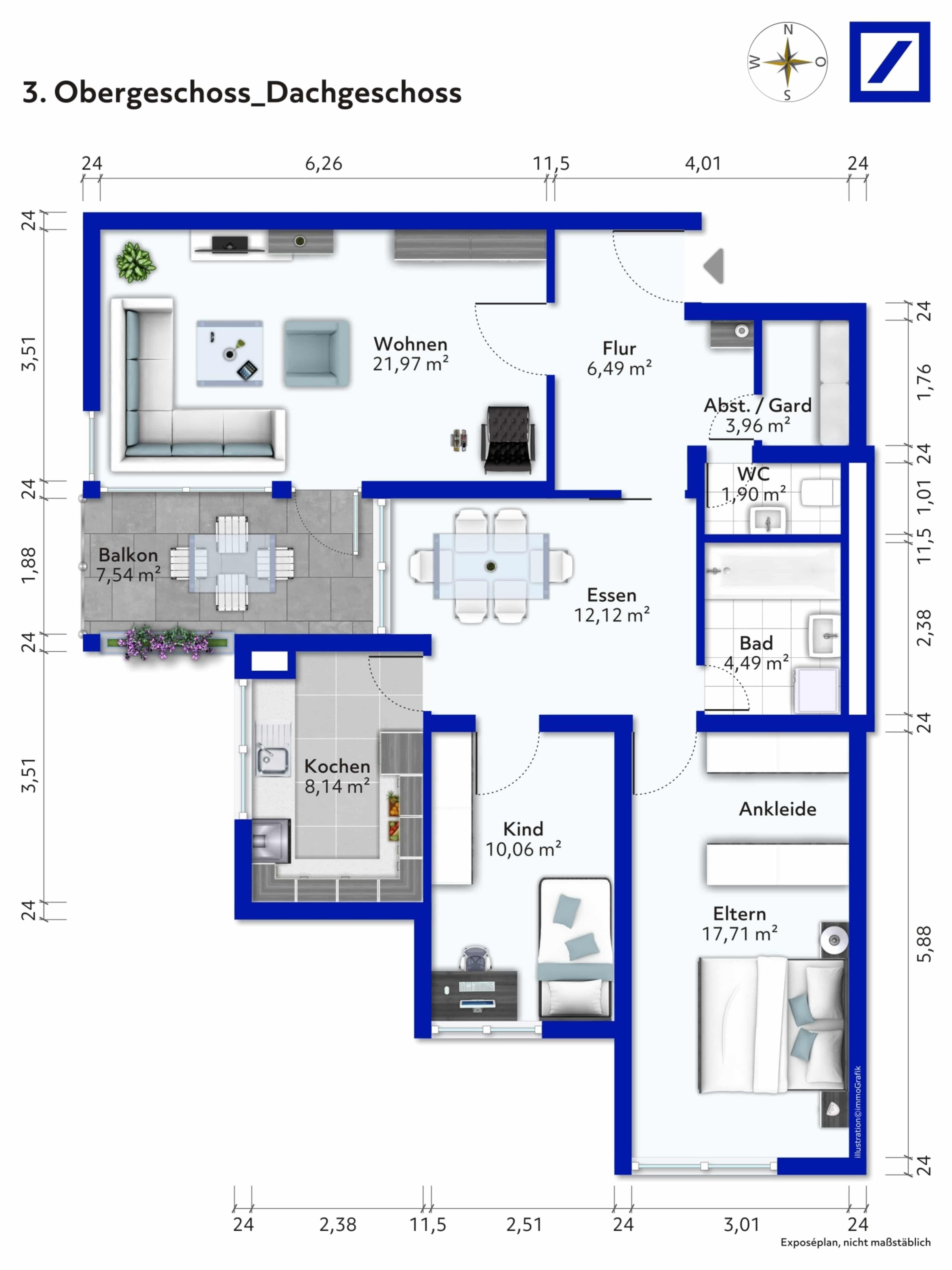 Immobilie in Oberstenfeld - Hier dürfen Sie einziehen: 3,5-Zimmer auf rund 90 m², Westbalkon und Garage - Bild 1