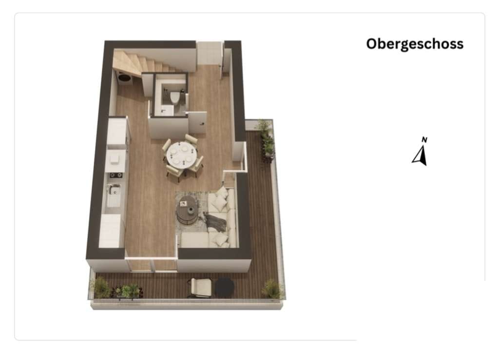 Immobilie in Riedering - Moderne Maisonette-Wohnung mit zwei Balkonen in Holzmassivbauweise, fußläufig zum Simssee - Bild 4