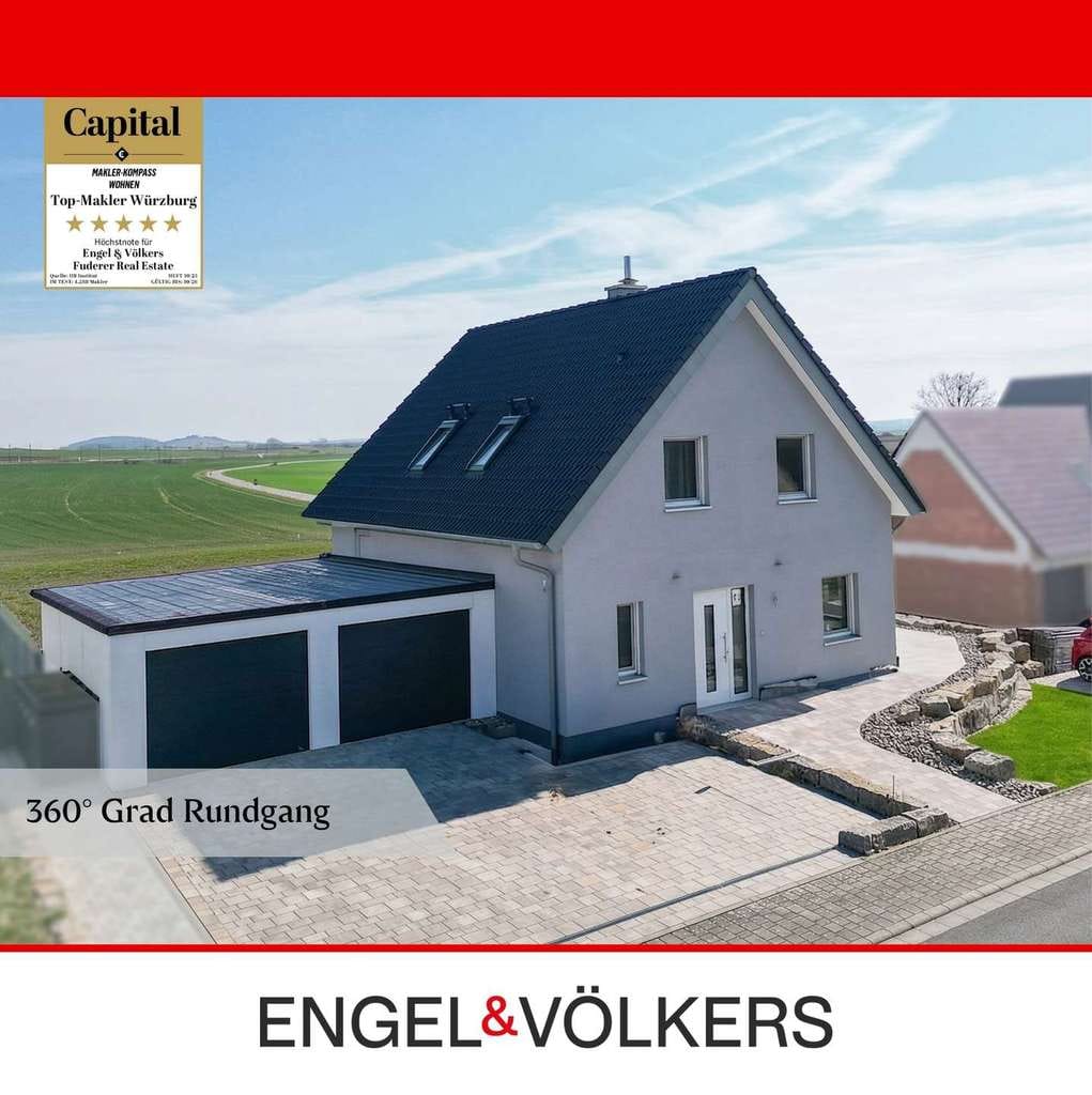 Immobilie in Gollhofen - Sofort bezugsbereit: Modernes KfW55E Haus A+, vollunterkellert mit Südterrasse,& Doppelgarage - Bild 0