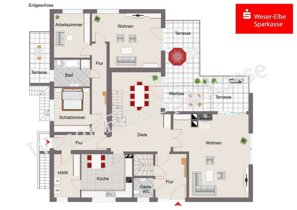 Immobilie in Beverstedt - Familienhaus mit 2-3 Wohneinheiten & großem Garten - Bild 1