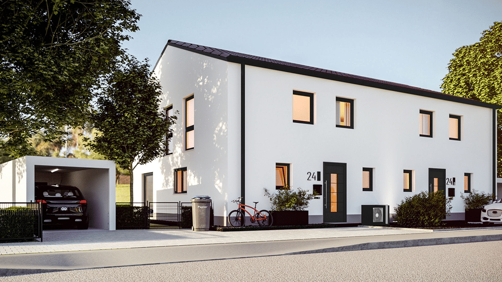 Immobilie in Hiltenfingen - neue Doppelhaushälfte (Haus D) KFW 55 in der Ortsmitte - Bild 1