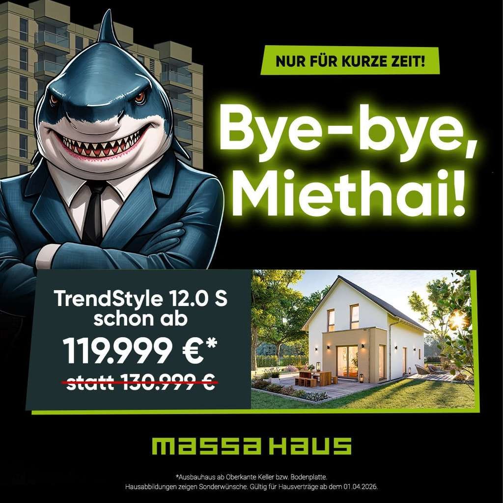 Immobilie in Neukirchen/Erzgebirge - massa Ausbhauhaus TrendStyle 12.0 - 4 Zimmer Eigenheim für Macher - Bild 0