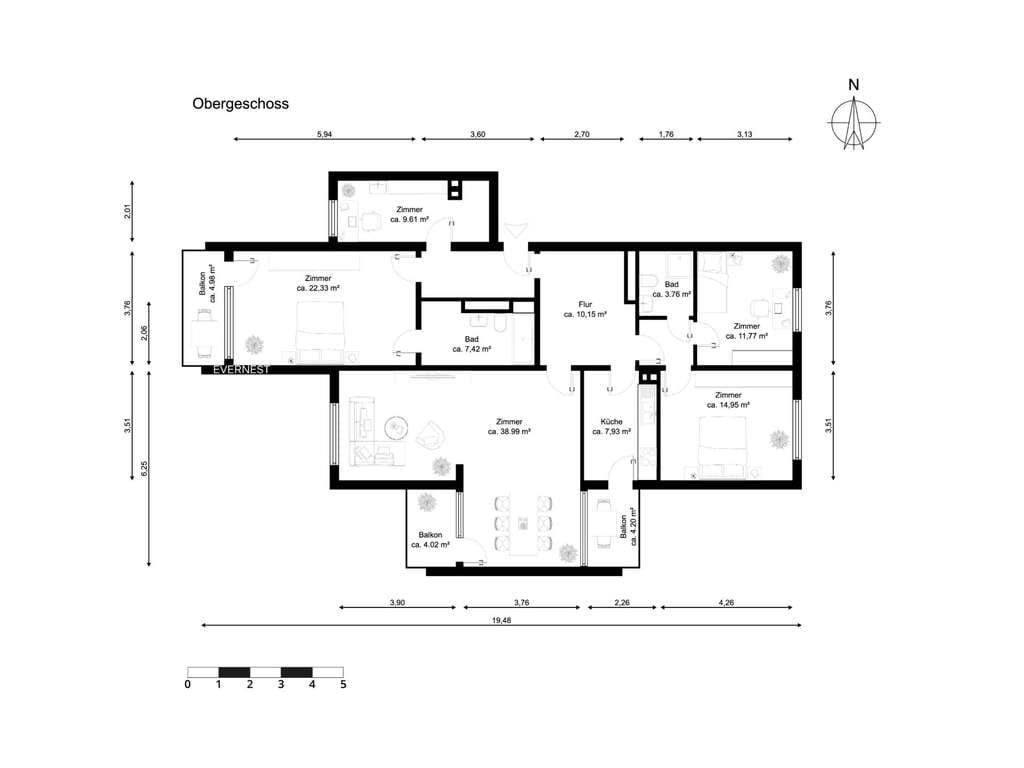 Immobilie in Wiesbaden - Raum für Ihre Ideen 138 m² große 5-Zimmer-Wohnung mit Teilungsoption | Wiesbaden Bierstadt - Bild 2