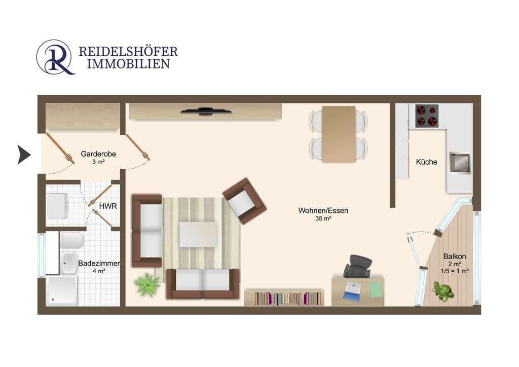Immobilie in Ravensburg - Gepflegte 1-Zimmer-Wohnung mit Balkon und TG-Stellpatz in Ravensburg - Bild 4