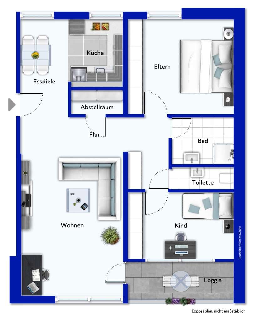 Immobilie in Hamm - 3-Zimmer-Wohnung im Erdgeschoss mit Balkon - Bild 0