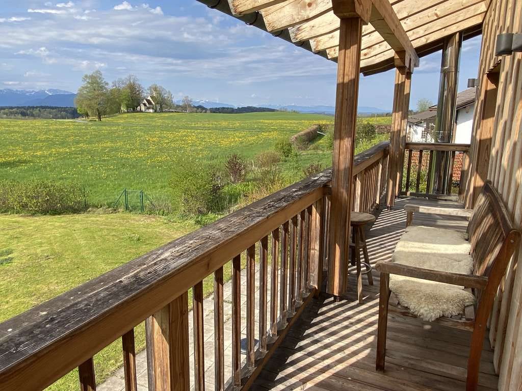 Immobilie in Dietramszell - Panorama Bergblick:  freistehendes Einfamilienhaus mit schönem Garten  - Bild 4