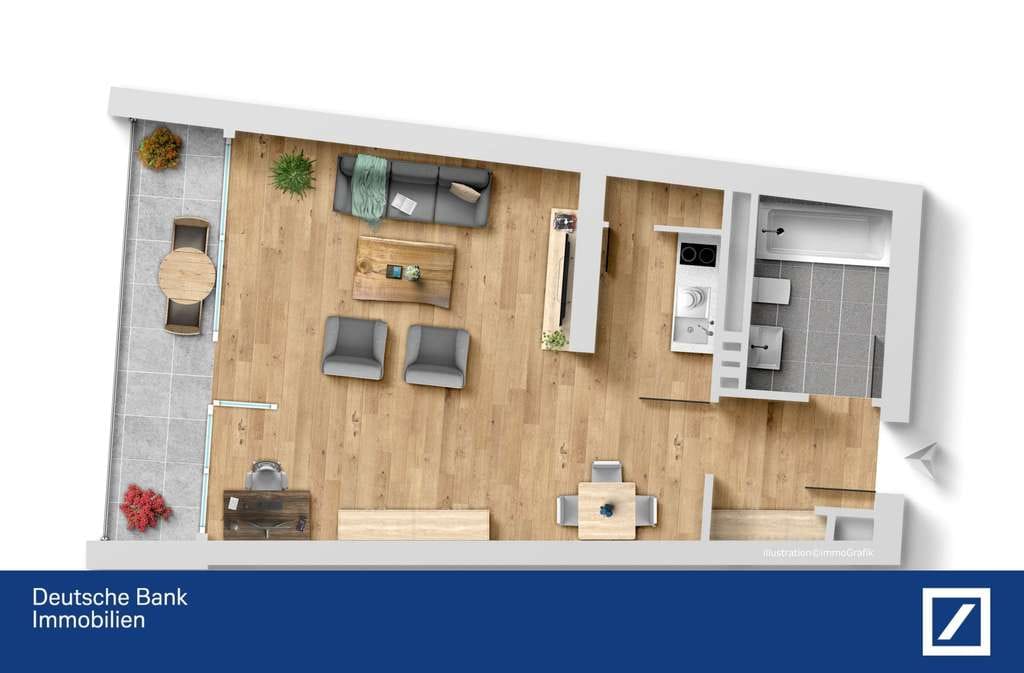 Immobilie in Münster - Helles 1-Zimmer-Appartement mit Weitblick und Balkon. - Bild 4
