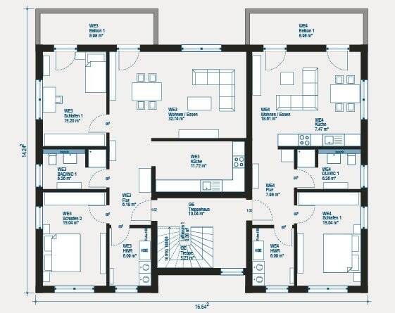 Immobilie in Fredersdorf-Vogelsdorf - Vier Wohnungen - ein starkes Investment! Ob Mehrgenerationenhaus, Kapitalanlage oder Eigennutzung: schaffen Sie Wohnraum mit unserem Apartment 3 - Bild 3