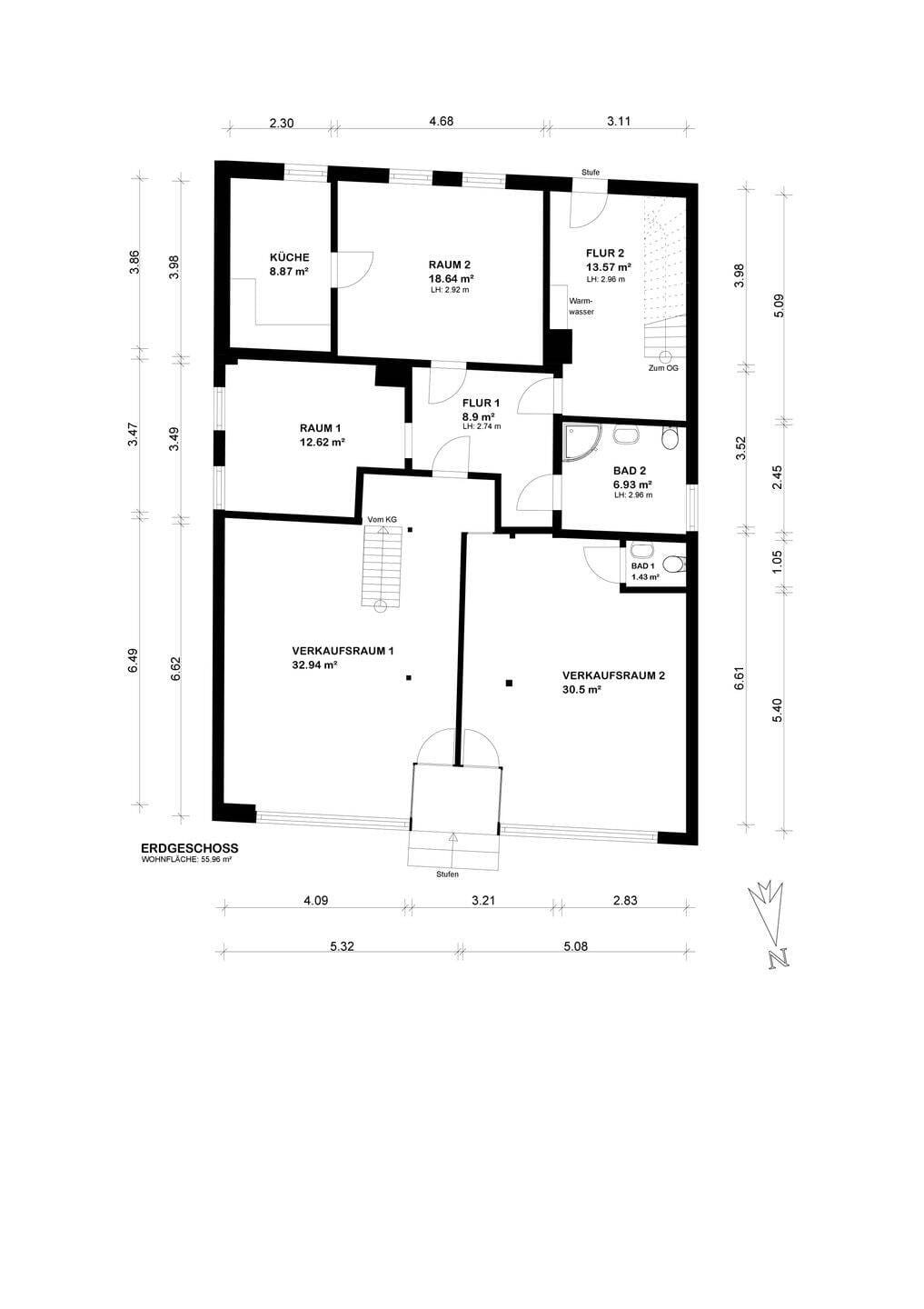 Immobilie in Osterholz-Scharmbeck - R 20 OHZ- freistehendes Wohn- und Geschäftshaus mit viel potenzial am Klosterplatz- - Bild 3