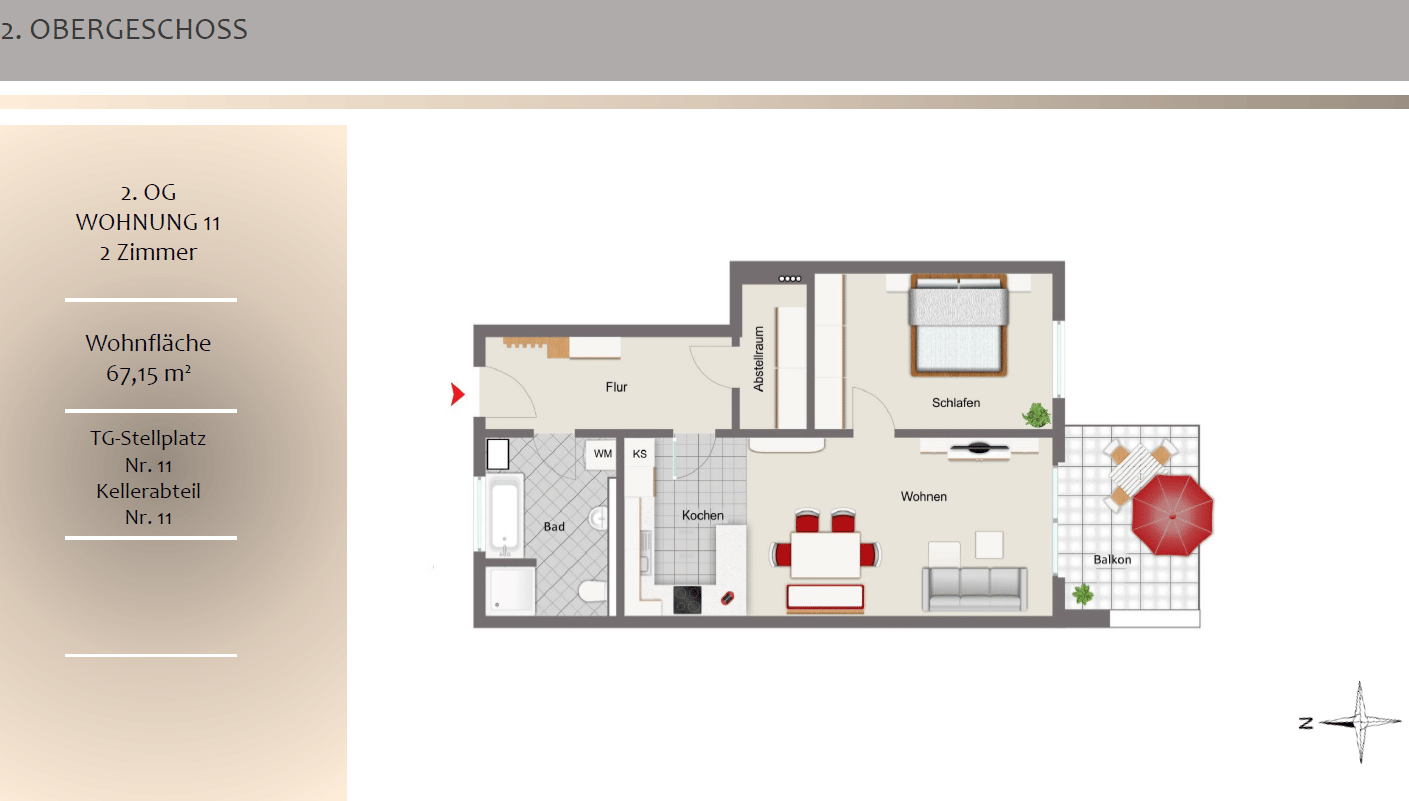 Immobilie in Ergoldsbach - 2-Zimmer-ETW mit Balkon,Aufzug,Tiefgarage,KfW40+,provfrei - Bild 0