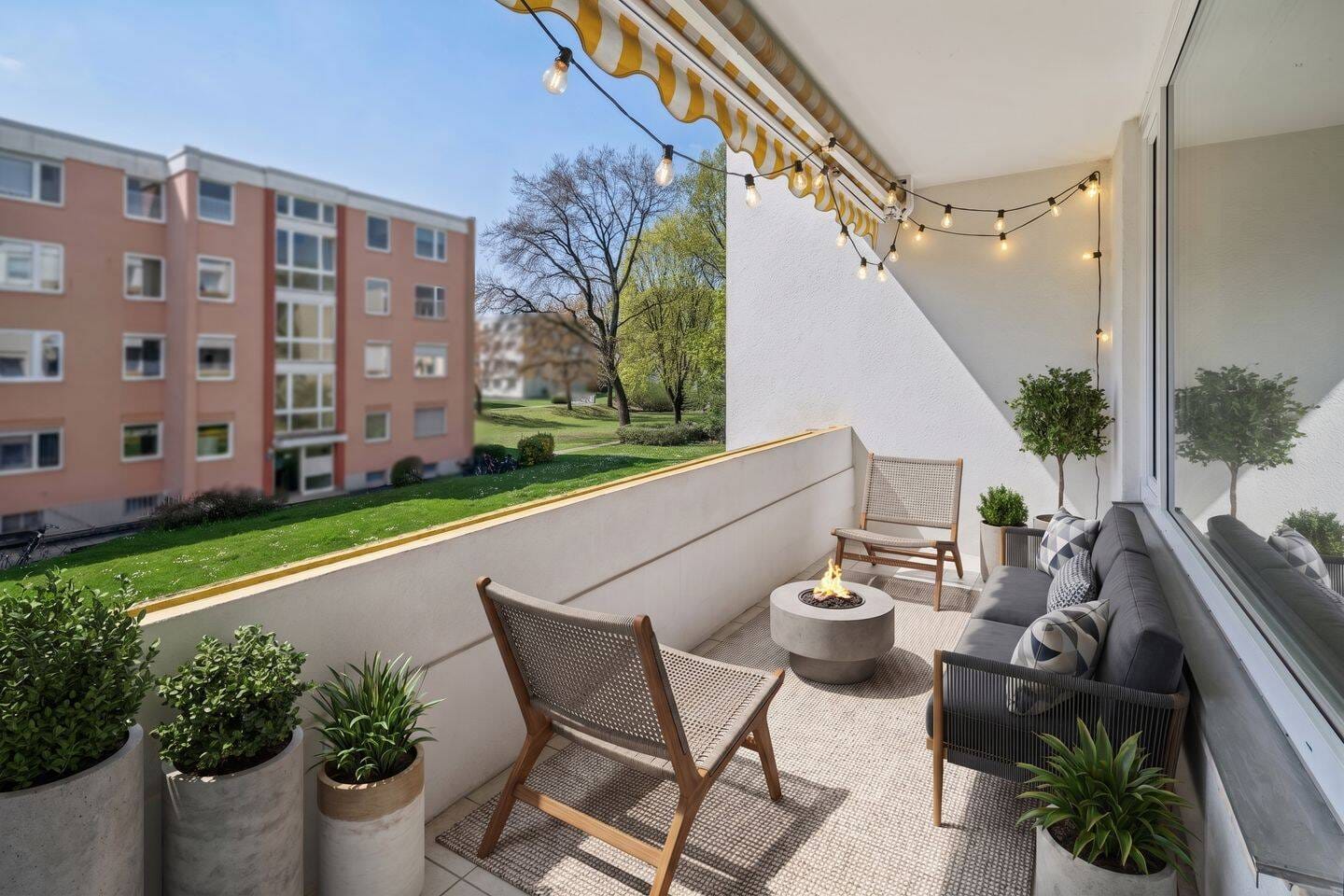 Immobilie in Unterföhring - Ruhiges und naturnahes Wohnen in Unterföhring:  Sehr gut geschnittene 3-Zimmer-Wohnung mit Süd-Balkon - Bild 0