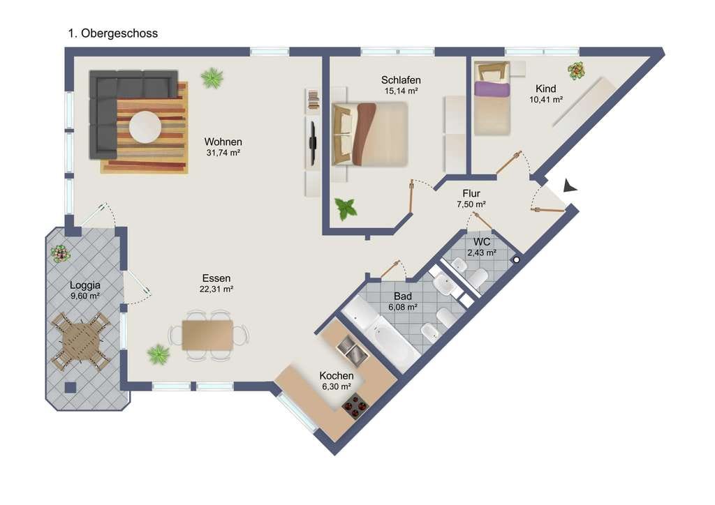 Immobilie in Alsbach-Hähnlein - Freie 3‑Zimmer‑Wohnung mit traumhaftem Fernblick und eigener Garage - Bild 1