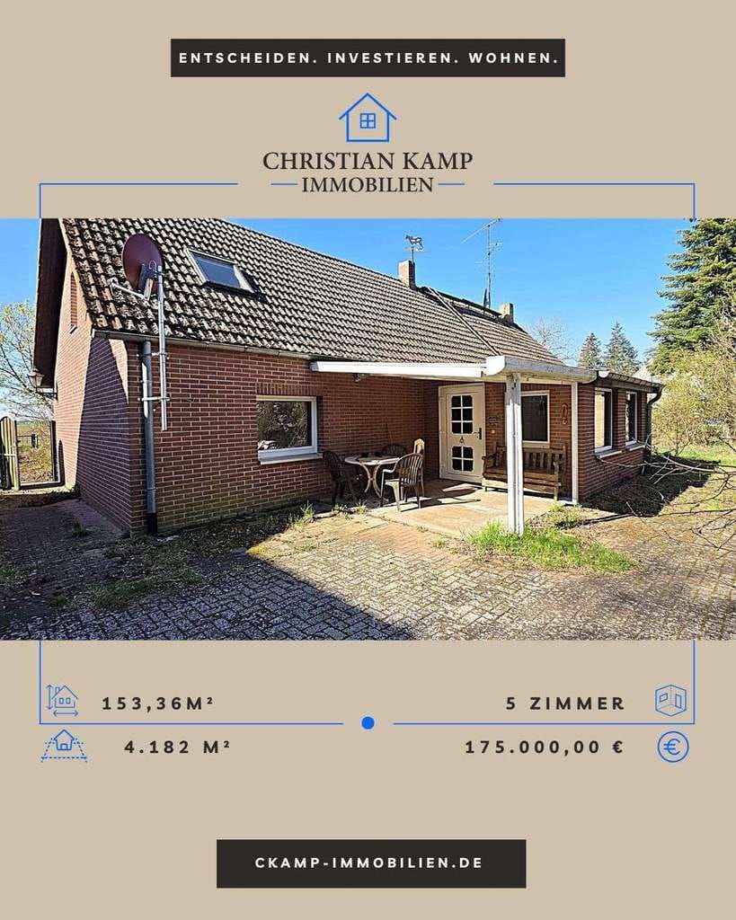 Immobilie in Bad Freienwalde (Oder) - Großzügiges Anwesen im Oderbruch – Einfamilienhaus mit Nebengelass und 4.182 m² Grundstück - Bild 0