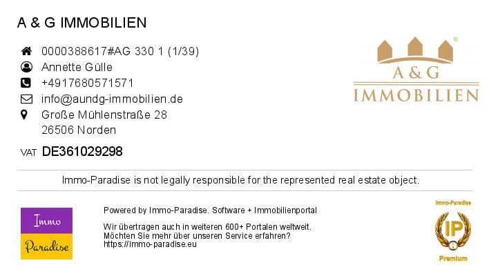 Immobilie in Halbemond -  BUNGALOW-NEUBAU - KFW 55 - MIT BARRIEREFREIHEIT!** RUHIGE LAGE! ** - Bild 1