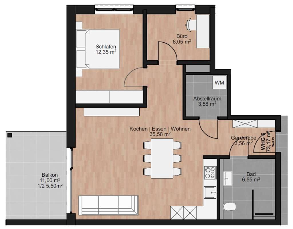 Immobilie in Bubesheim - Gemütliche 3-Zimmer Wohnung / Balkon / Neubau / KfW-40 - Bild 1