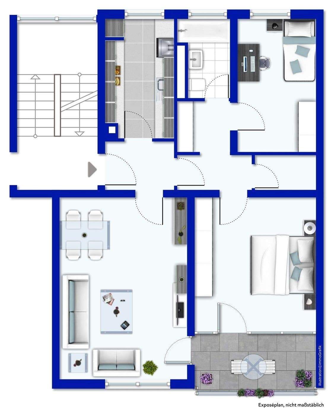 Immobilie in Gerabronn - 3 Zimmer Wohnung - Interessante Kapitalanlage - in ruhiger Wonhlage - Bild 3
