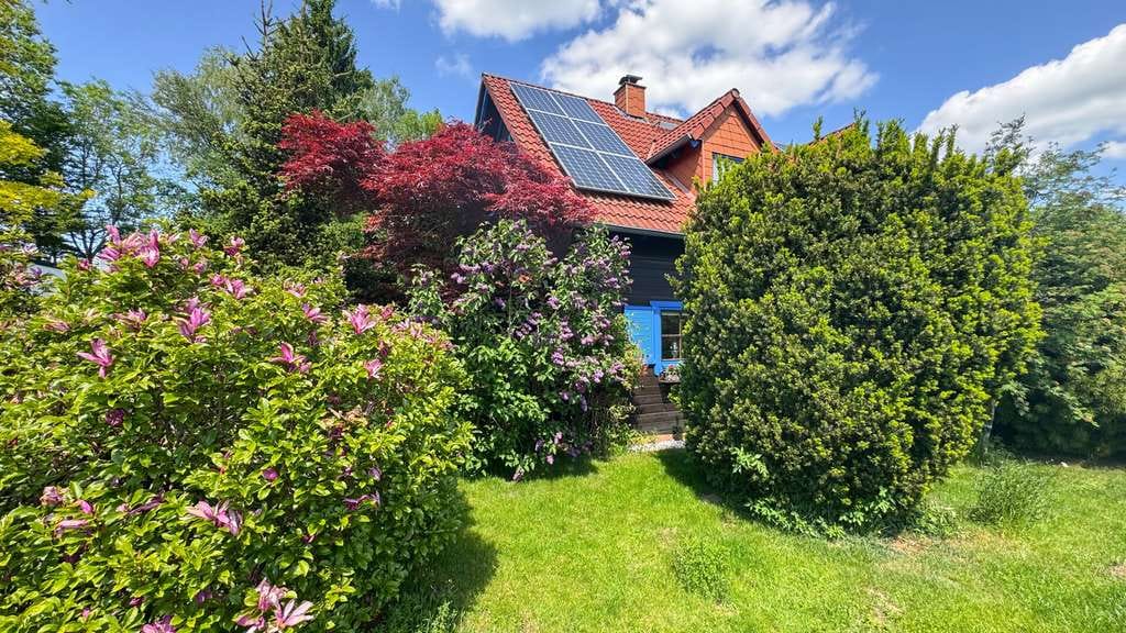Immobilie in Waldmühlen - Ländliche Ruhe, stadtnah genießen. Schickes Blockhaus mit Garten in Feldrandlage! - Bild 3