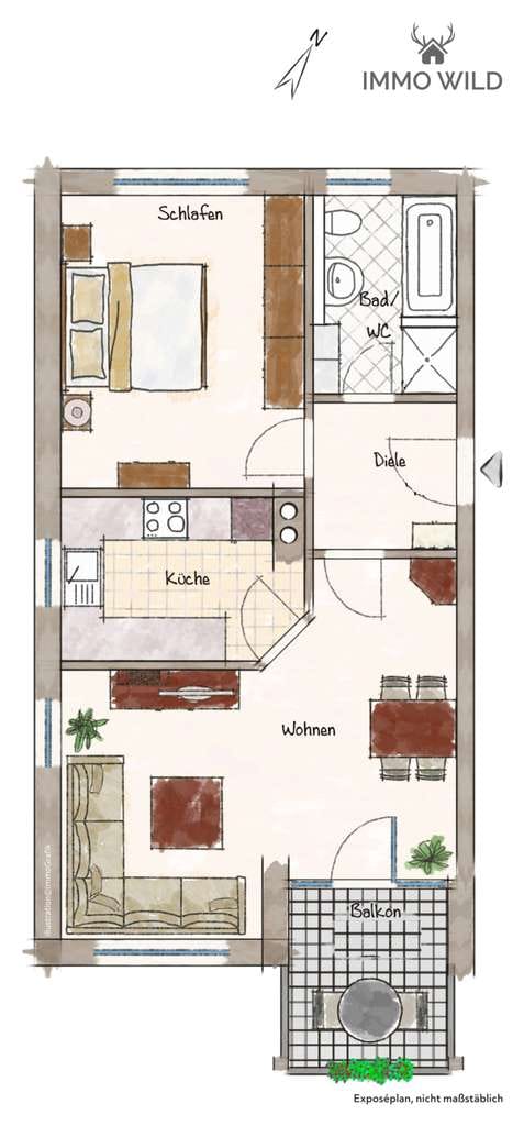 Immobilie in Benningen - BEVORZUGTE LAGE - HELL - GEPFLEGT - Eigentumswohnung mit Balkon in Benningen - Bild 4