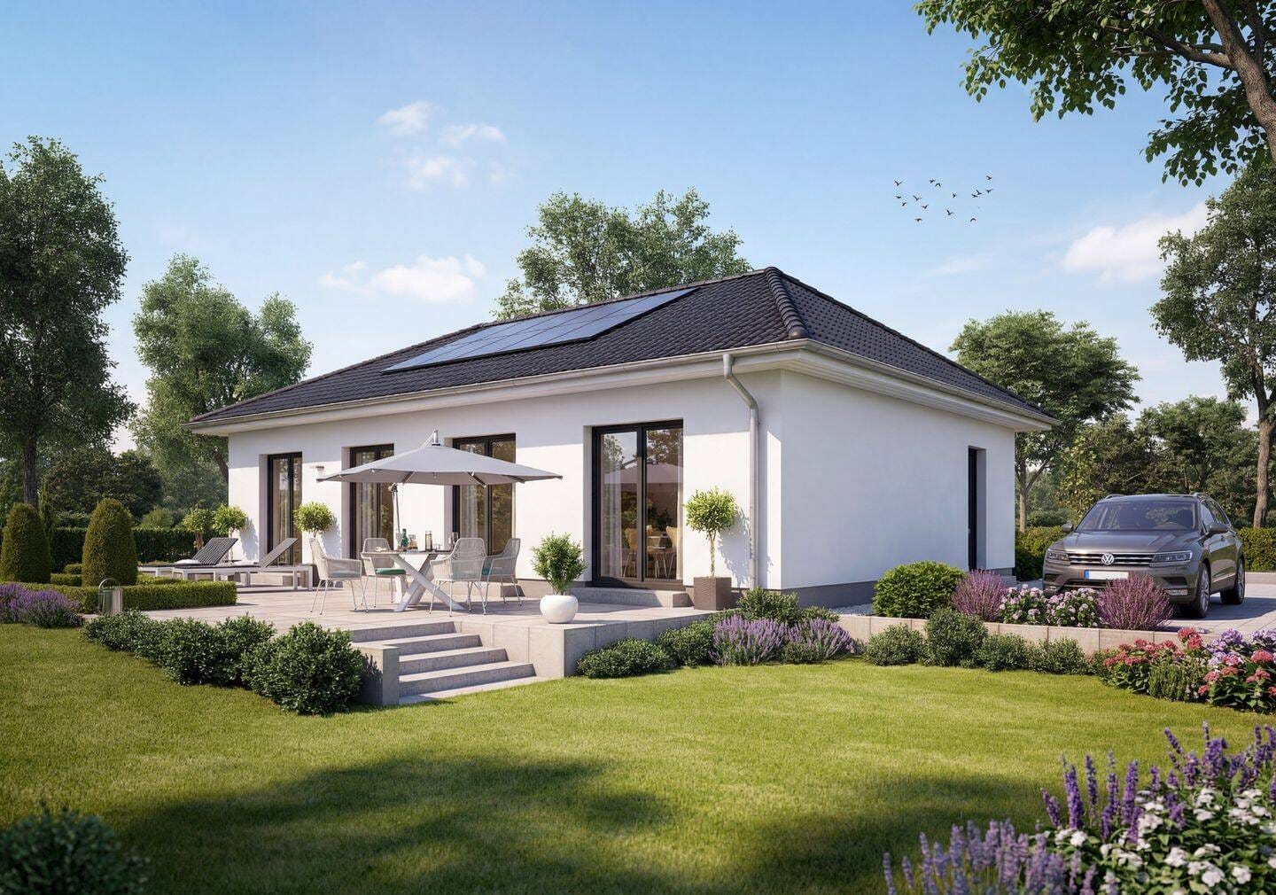Immobilie in Lübstorf - Jubiläums-Bungalow B2 in Lübstorf – inkl. Grundstück & schlüsselfertig in massiver Bauweise nahe Schweriner See - Bild 2
