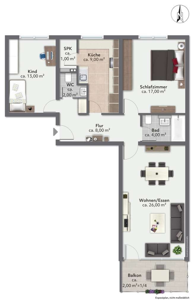 Immobilie in Rosenheim - Vermietet! Praktische 3-Zimmer Wohnung mit Balkon in zentraler Lage! - Bild 1