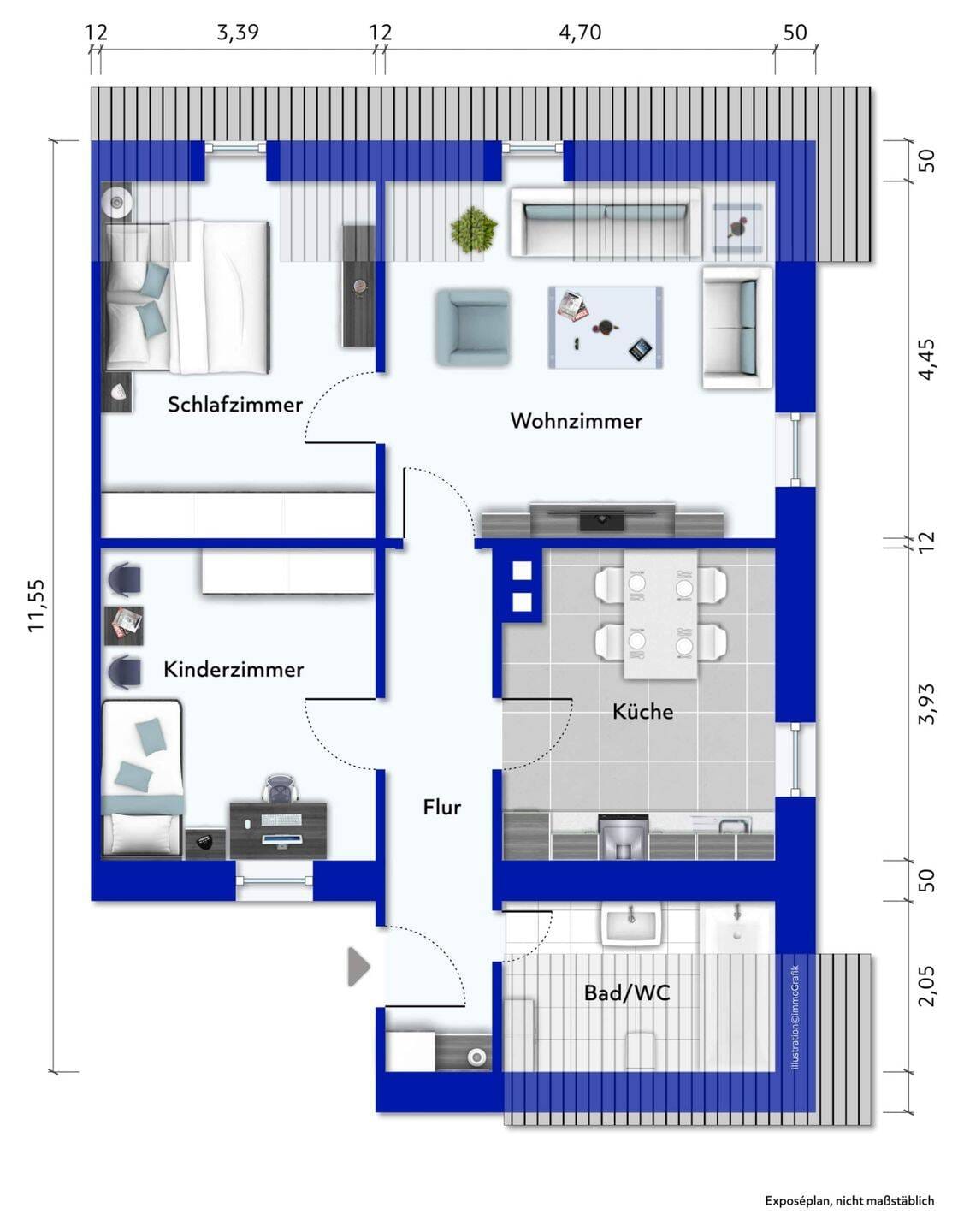Immobilie in Lörrach - 3-Zimmer-Wohnung mit Blick über die Wiese - Bild 4