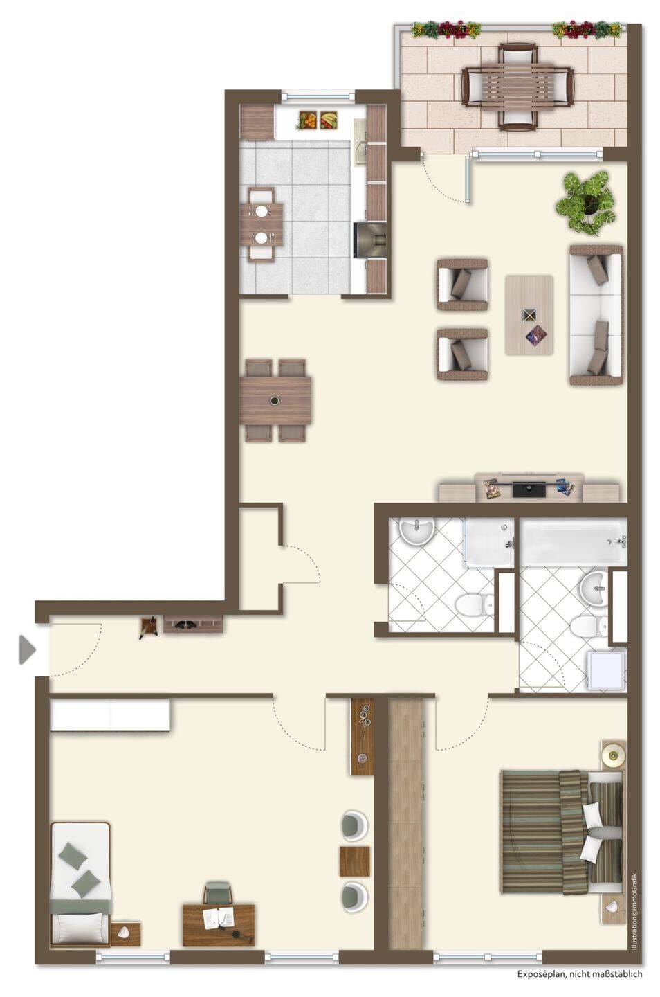 Immobilie in Hilden - Gut aufgeteilte, 3 Zi.-ETW mit S/W Balkon in Citynähe  - Bild 1
