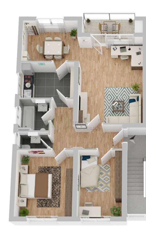 Immobilie in Erdmannhausen - Kapitalanlage mit ca. 3,8% Rendite: Helle 4-Zimmerwohnung mit Balkon und Stellplatz in S-Bahn-Nähe - Bild 1