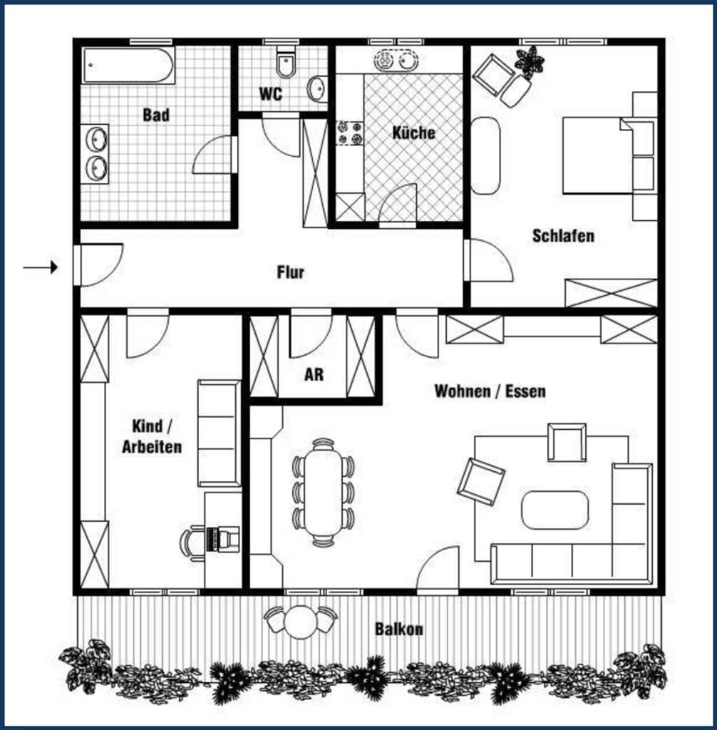 Immobilie in Schwabach - 3-Zimmer-Wohnung mit Südbalkon in zentraler Lage von Schwabach - Bild 2