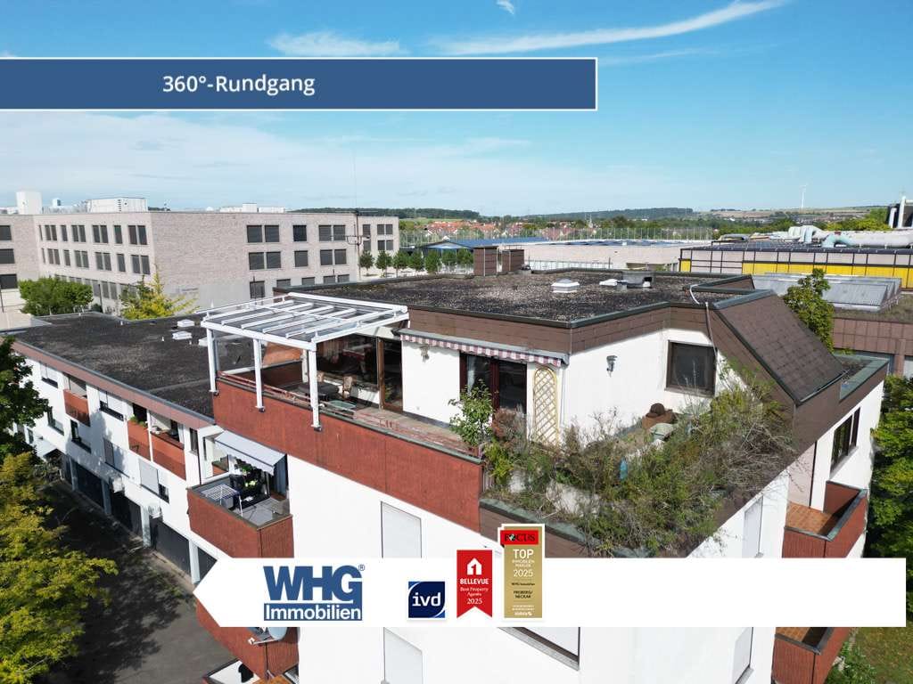 Immobilie in Freiberg am Neckar - Sofort beziehbar: 4,5 Zimmer-Penthousewohnung mit großer Dachterrasse und Garage - Bild 0
