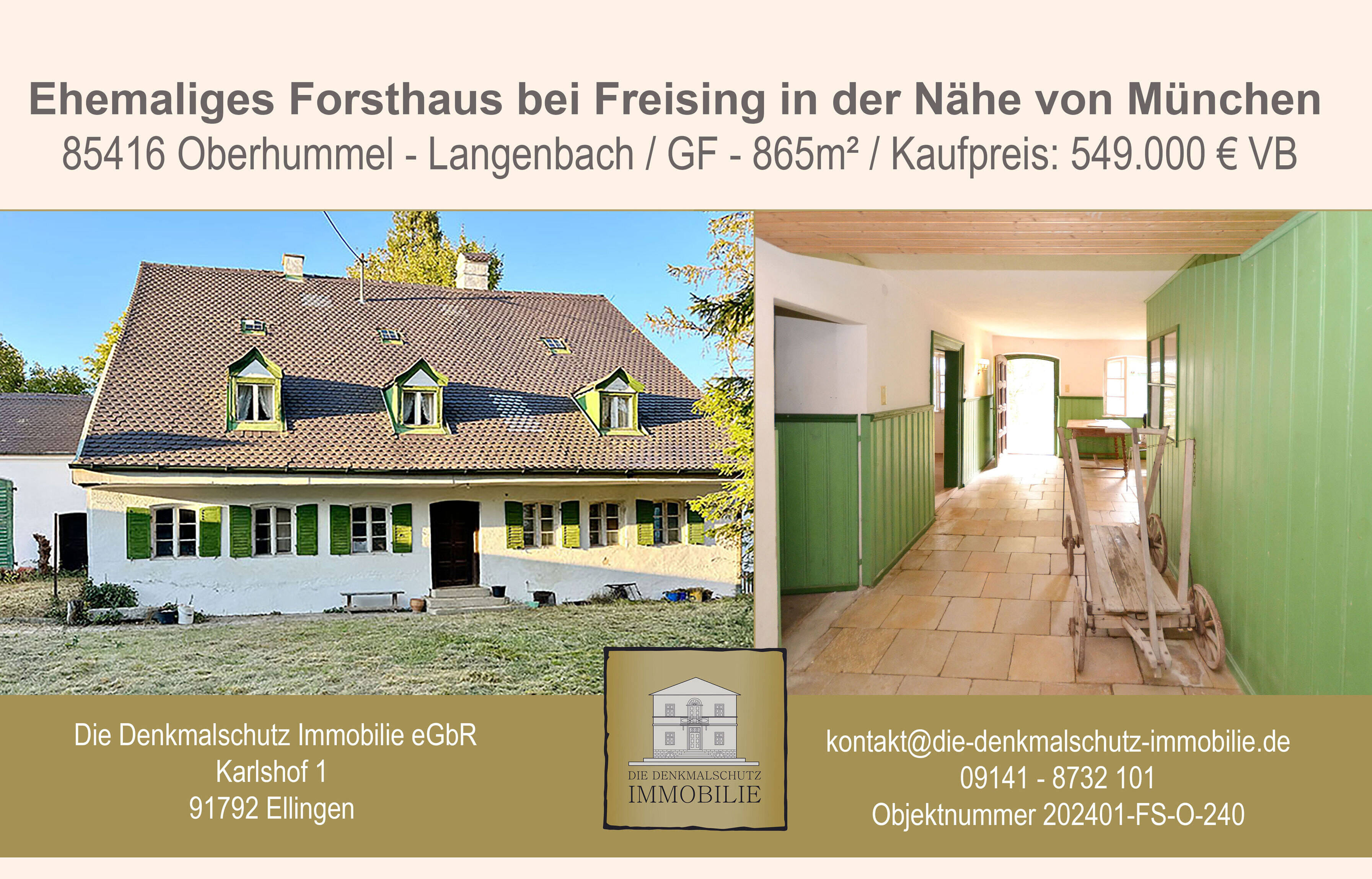 Immobilie in Langenbach - Ehem. Forsthaus im Landkreis Freising in der Nähe von München - Bild 0