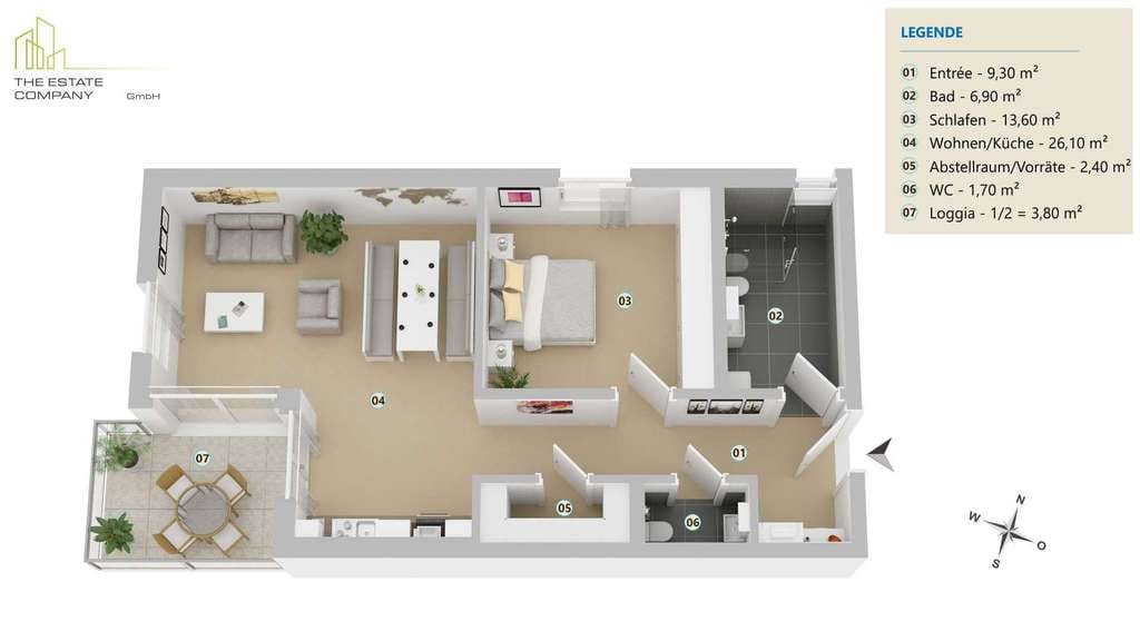 Immobilie in Dorstadt - Moderne 2-Zimmer-Wohnung mit Loggia & hochwertiger Ausstattung - Bild 0
