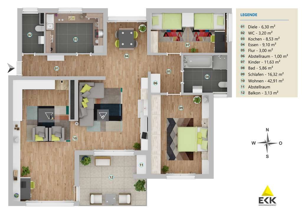 Immobilie in Nümbrecht - 🏡 Grün. Ruhig. Großzügig. Helle 3-Zimmer-Eigentumswohnung mit Terrasse & Garage in Nümbrecht - Bild 4