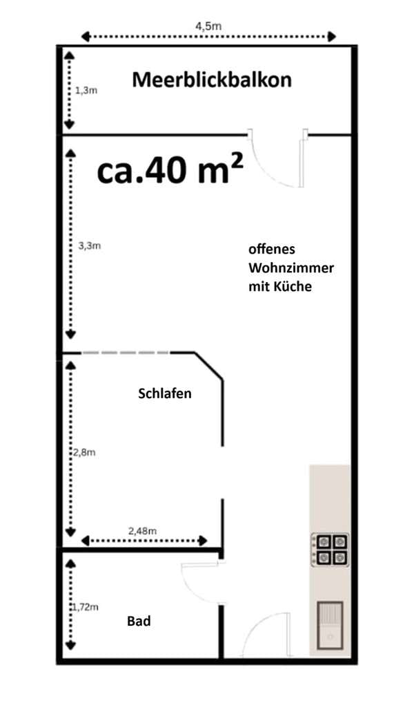 Immobilie in Schönberg (Holstein) - 1 Zimmer Apartment in Ostseenähe mit Loggia - Bild 1