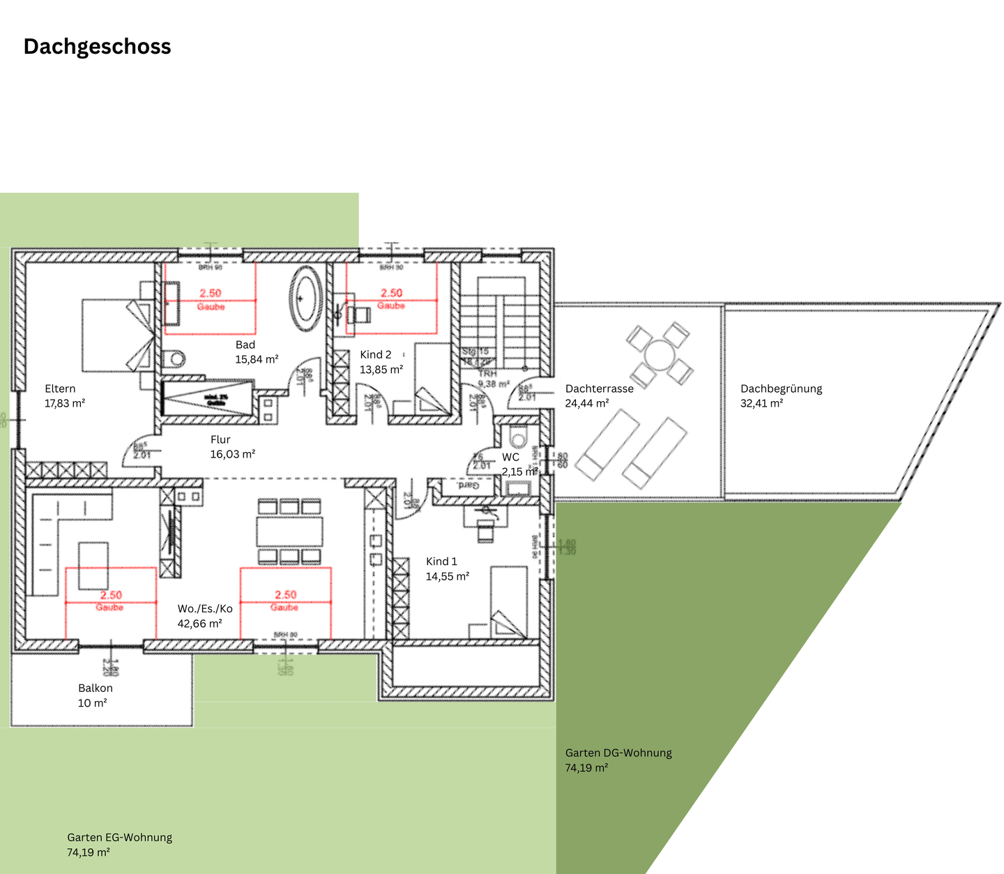 Immobilie in Ernsgaden - Erstbezug in Ernsgaden I KFW-55 I 4-Zimmer Dachgeschosswohnung mit Terrasse und Garten - Bild 3